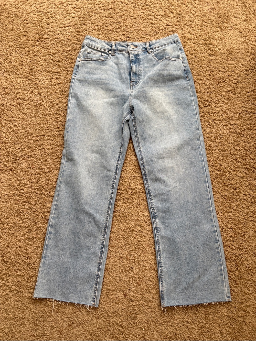 Oat New York Light Wash Straight leg Jean Women’s 8 Frayed High Rise Jean